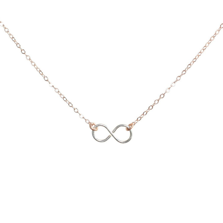 SALE - Infinity Necklace - Necklaces - Silver Infinity / Rosegold Chain - Silver Infinity / Rosegold Chain - Azil Boutique