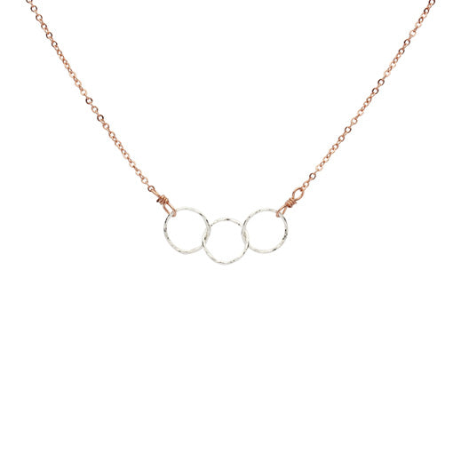 SALE - 2-Tone Tiny Diamond Cut Necklace - Necklaces - Silver/Rose Gold - Silver/Rose Gold - Azil Boutique