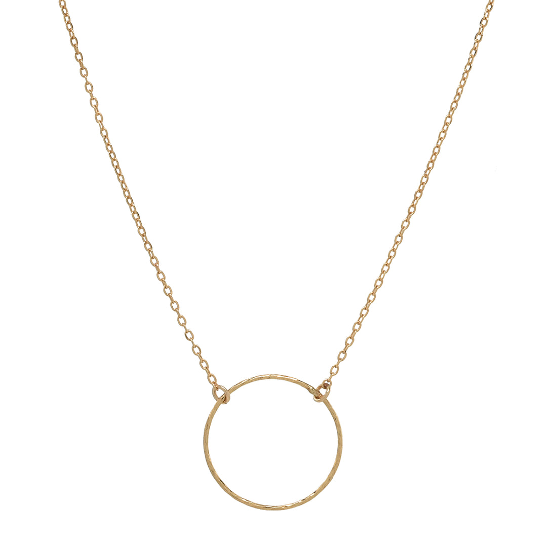 SALE - Single Diamond Cut Circle Necklace - Necklaces - Gold - Gold - Azil Boutique