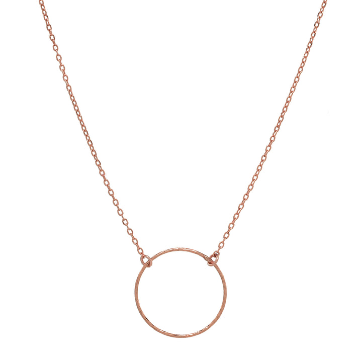 SALE - Single Diamond Cut Circle Necklace - Necklaces - Rosegold - Rosegold - Azil Boutique