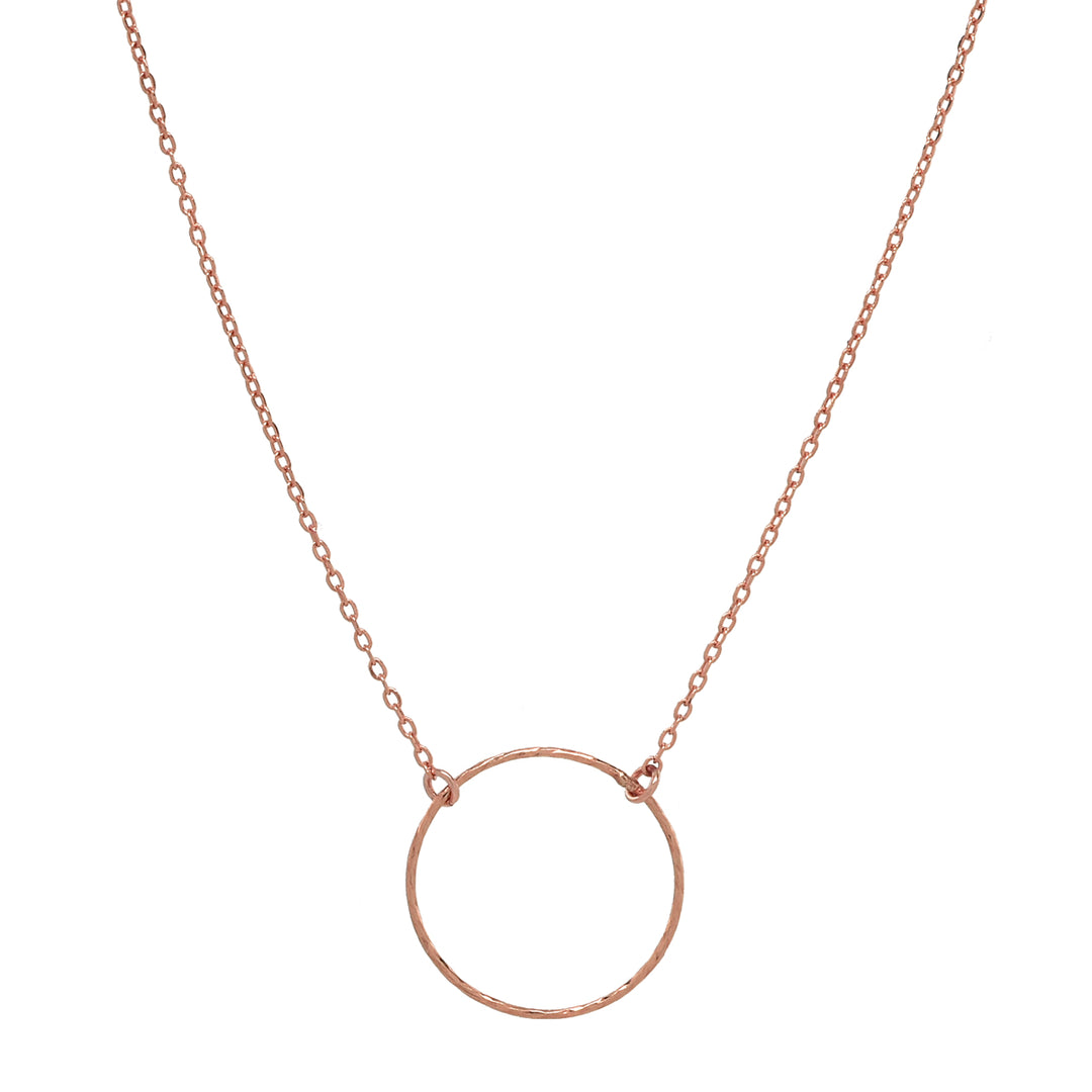 SALE - Single Diamond Cut Circle Necklace - Necklaces - Rosegold - Rosegold - Azil Boutique