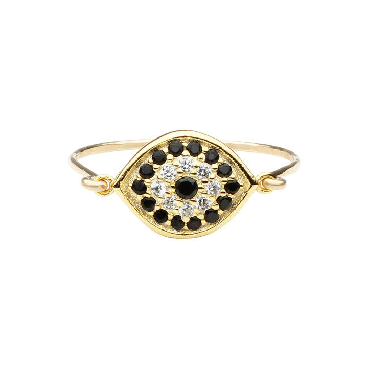 CZ Black Evil Eye Ring - Rings - Gold - Gold / 6 - Azil Boutique