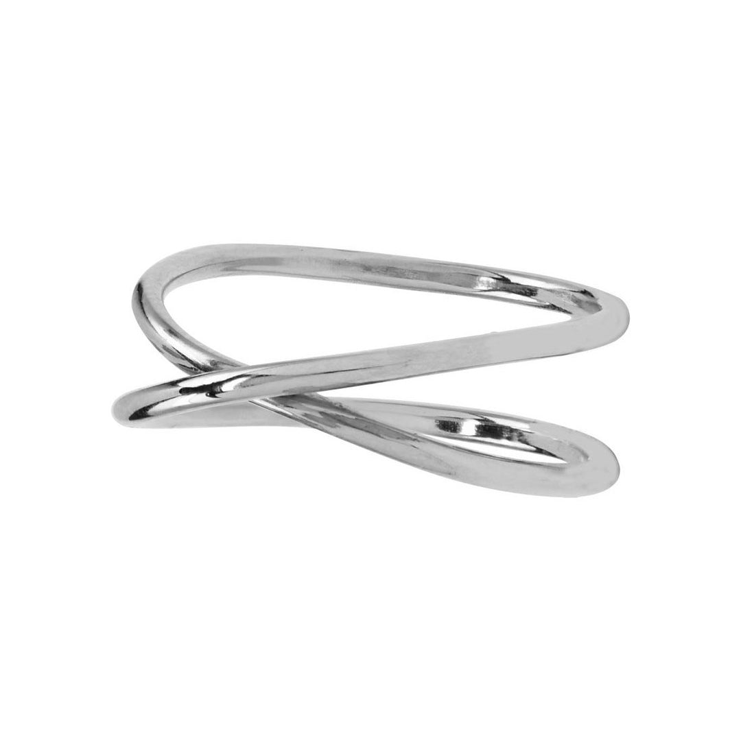 Crossover Ring - Rings - Silver - Silver / 5 - Azil Boutique