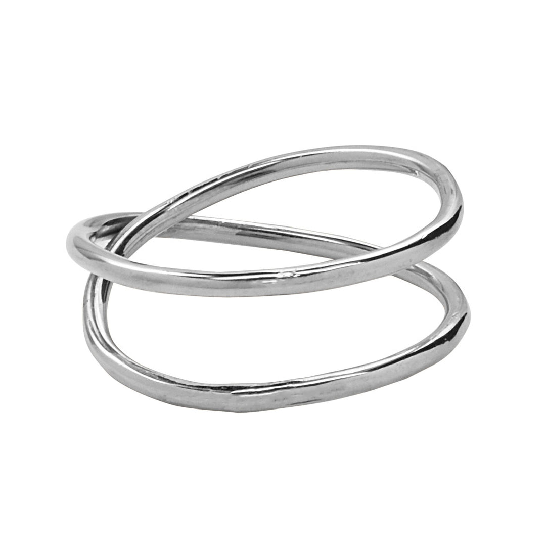 Crossover Ring - Rings - Silver - Silver / 6 - Azil Boutique