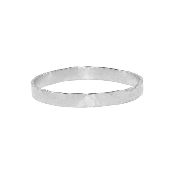 Thick Hammered Band Ring - Rings - Silver - Silver / 3 - Azil Boutique