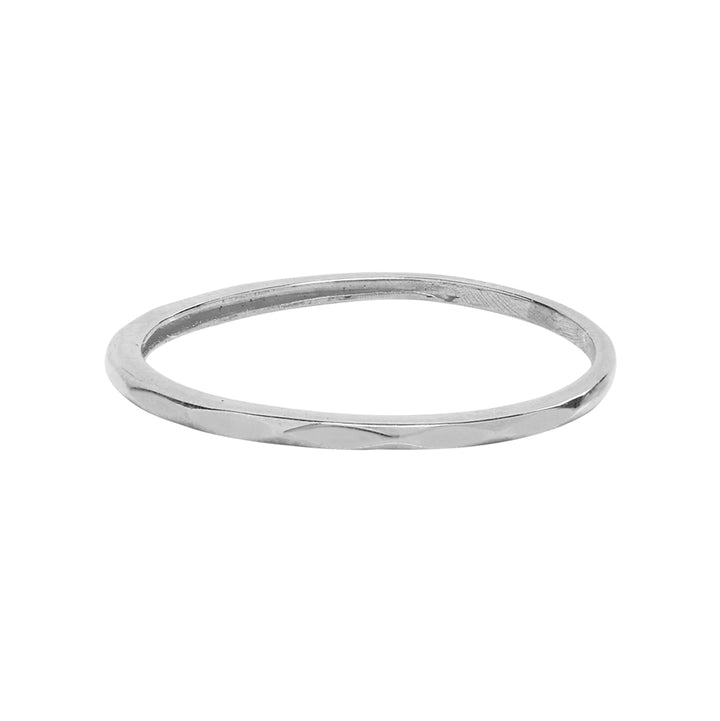 10k Solid Gold Hammered Band - Rings - White Gold - White Gold / 7 - Azil Boutique