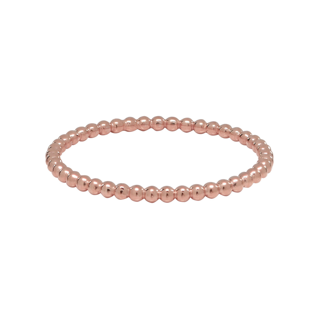 10k Solid Gold Beaded Ring - Rings - Rose Gold - Rose Gold / 5 - Azil Boutique