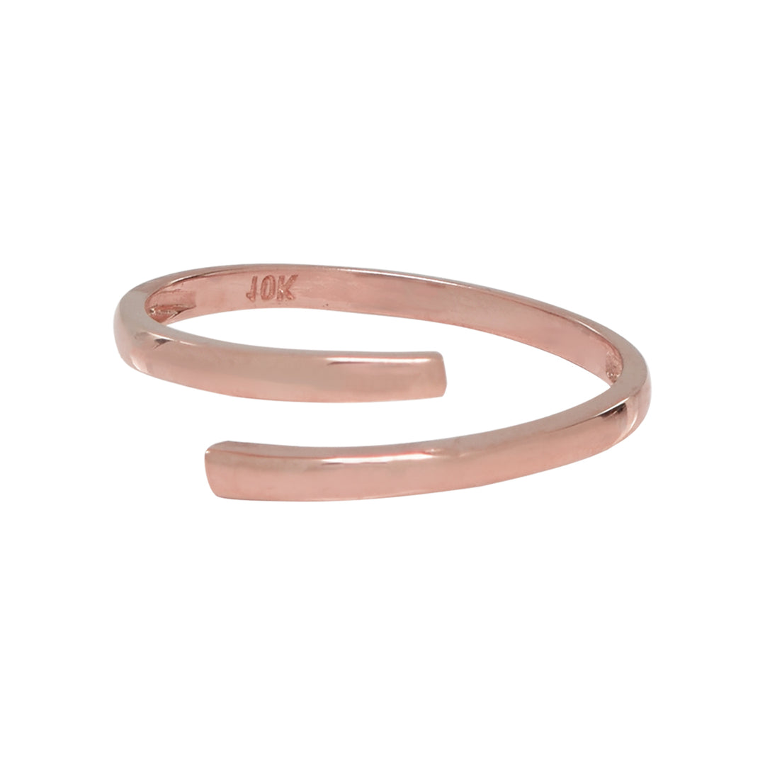 10k Solid Gold Open Twirl Ring - Rings - Rose Gold - Rose Gold / 7 - Azil Boutique