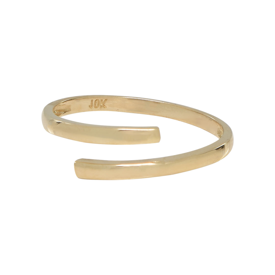 10k Solid Gold Open Twirl Ring - Rings - Yellow Gold - Yellow Gold / 5 - Azil Boutique