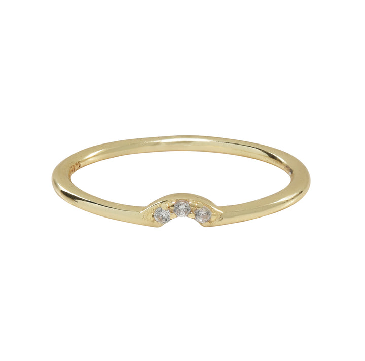 SALE - Tiny Arc CZ Ring - Rings - Gold - Gold / 5 - Azil Boutique