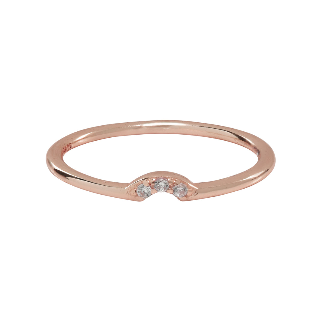 SALE - Tiny Arc CZ Ring - Rings - Rosegold - Rosegold / 7 - Azil Boutique