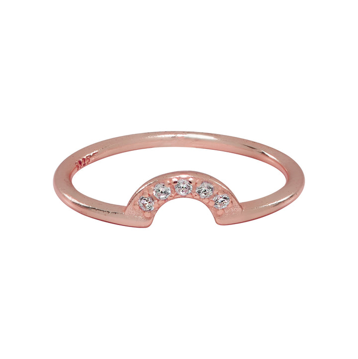 SALE - CZ Arc Ring - Rings - Rosegold - Rosegold / 5 - Azil Boutique