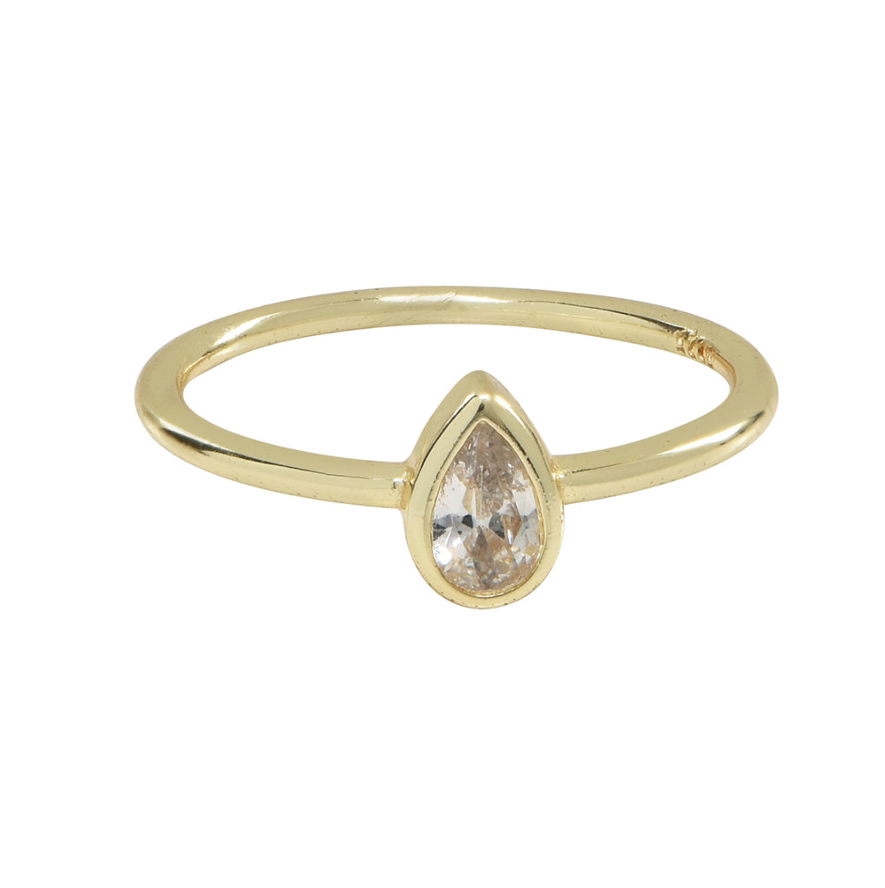 SALE - Teardrop CZ Ring - Rings - Gold - Gold / 5 - Azil Boutique