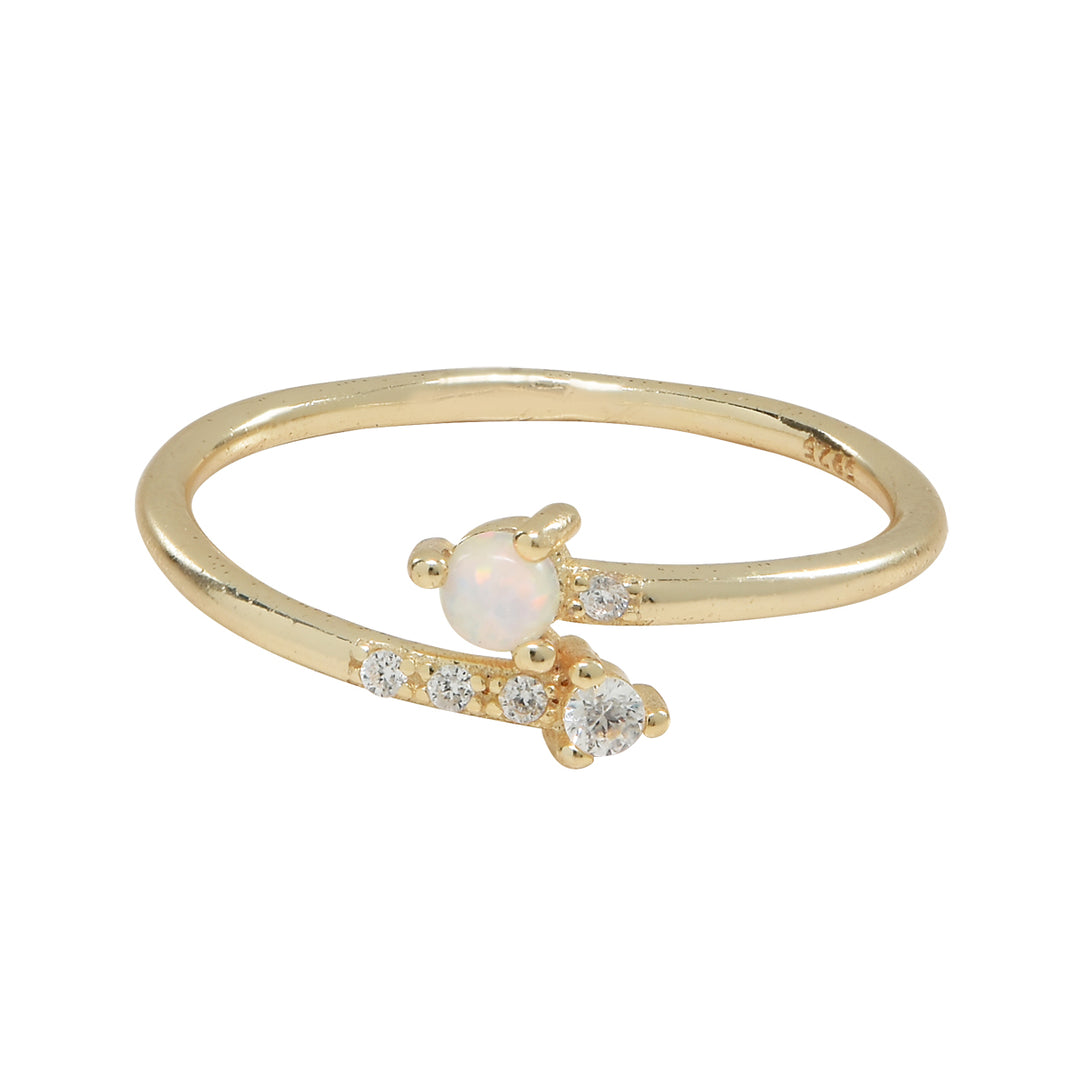 Opal / CZ Arrow Ring - Rings - Gold - Gold / 6 - Azil Boutique