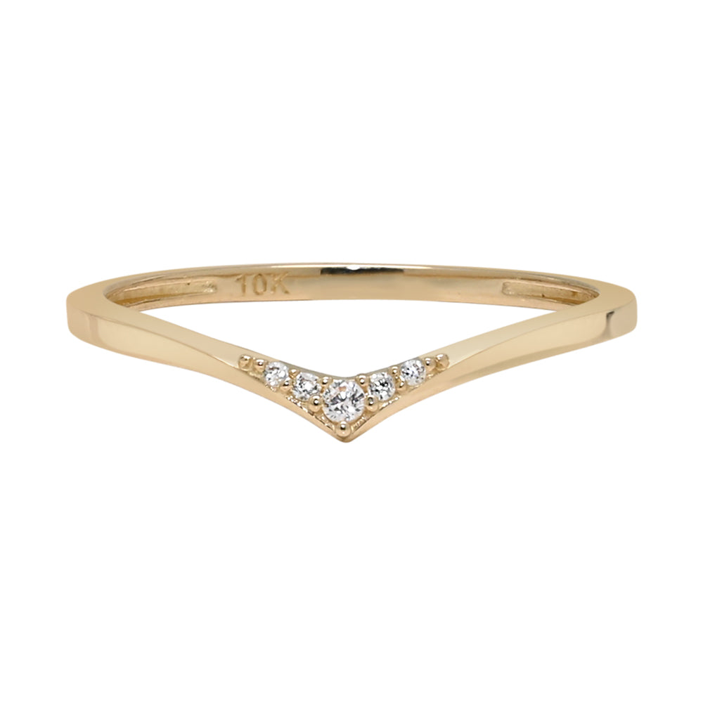 10k Solid Gold Multi CZ Chevron Ring - Rings - 5 - 5 - Azil Boutique