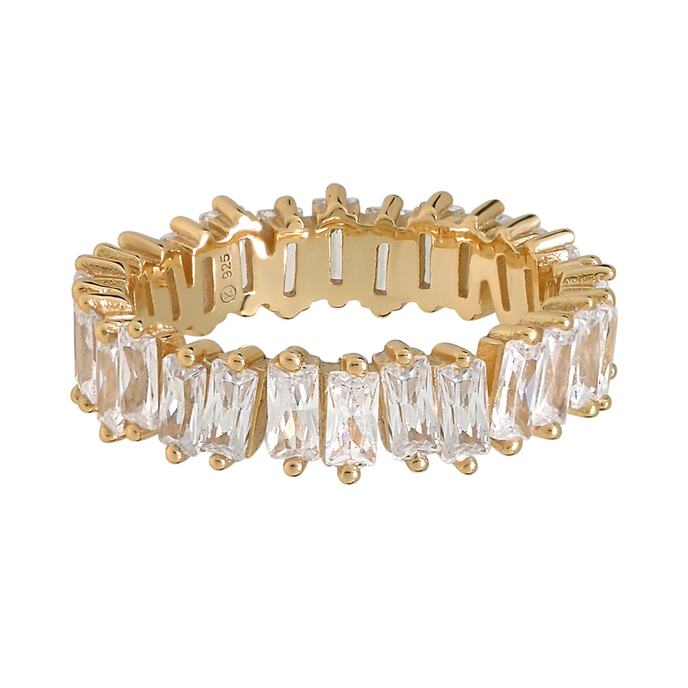 SALE - CZ Multi-Baguette Eternity Band Ring - Rings - Gold - Gold / 5 - Azil Boutique