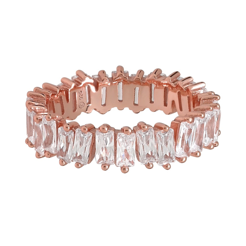 CZ Multi-Baguette Eternity Band Ring - Rings - Rose Gold - Rose Gold / 6 - Azil Boutique