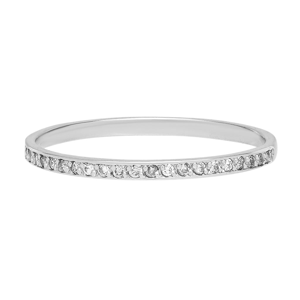 SALE - 14k Solid Gold Diamond Pave Ring - Rings - White Gold - White Gold / 6 - Azil Boutique