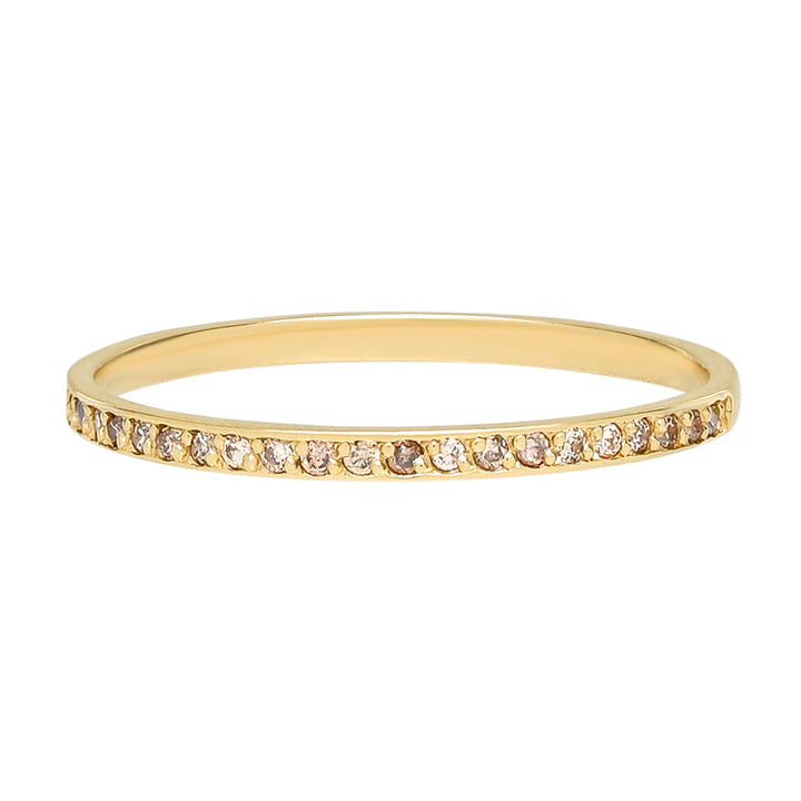 14k Solid Gold Diamond Pave Ring - Rings - Yellow Gold - Yellow Gold / 6 - Azil Boutique