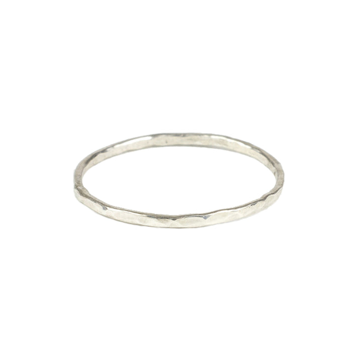 Hammered Band Ring - Rings - Silver - Silver / 2 - Azil Boutique