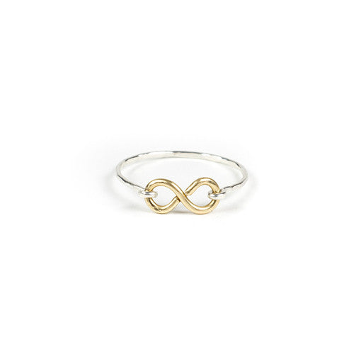 Infinity Ring - Rings - Gold Infinity l Silver Band - Gold Infinity l Silver Band / 4 - Azil Boutique