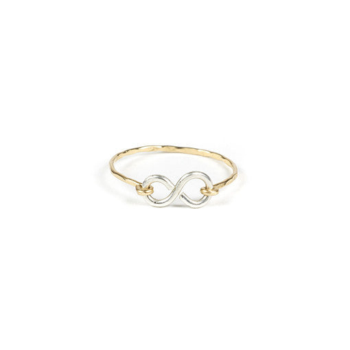 Infinity Ring - Rings - Silver Infinity l Gold Band - Silver Infinity l Gold Band / 4 - Azil Boutique