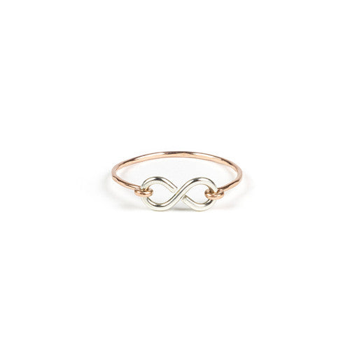 Infinity Ring - Rings - Silver Infinity l Rosegold Band - Silver Infinity l Rosegold Band / 4 - Azil Boutique