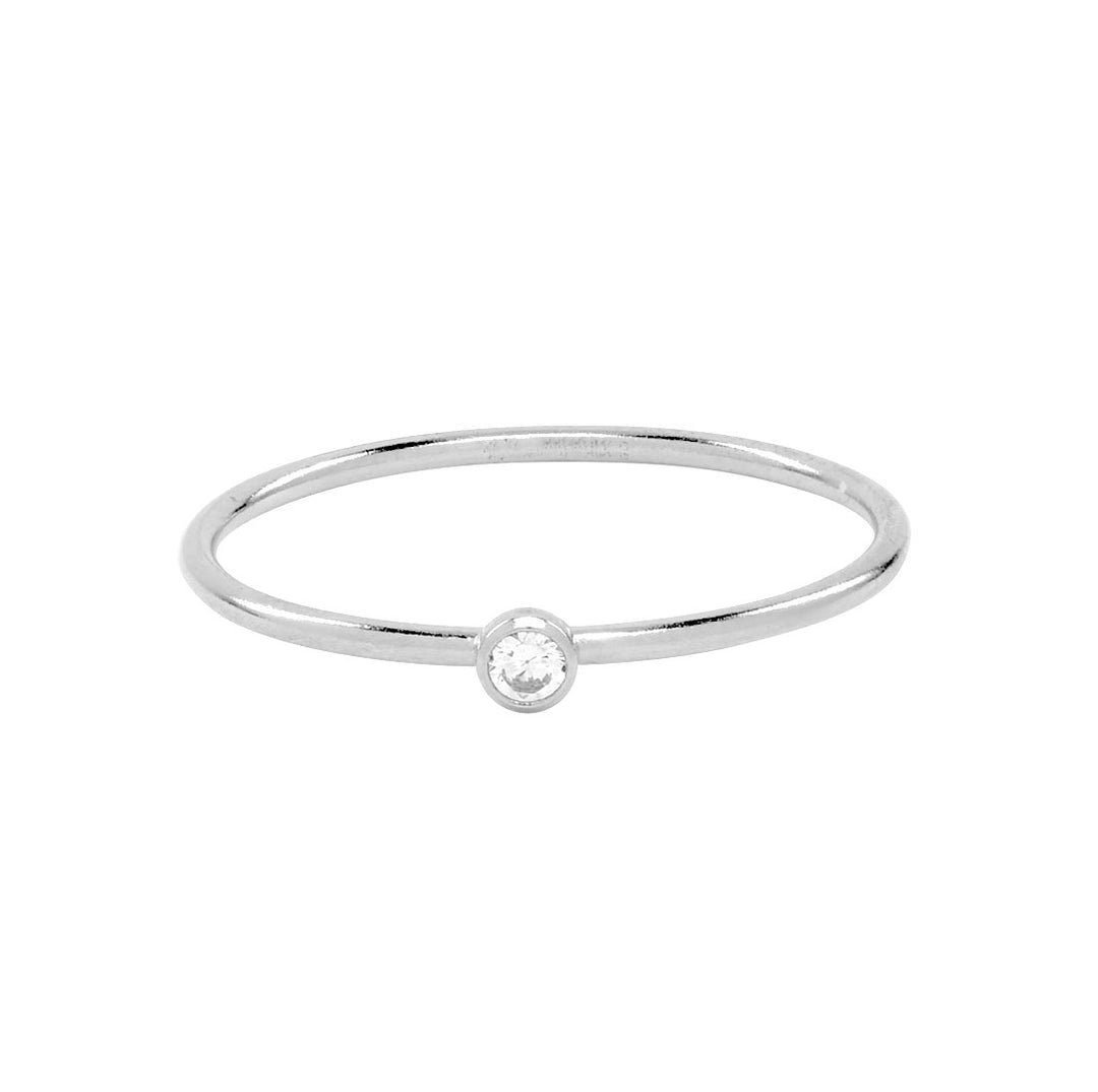 Solitaire CZ Ring - Rings - Silver - Silver / 7 - Azil Boutique