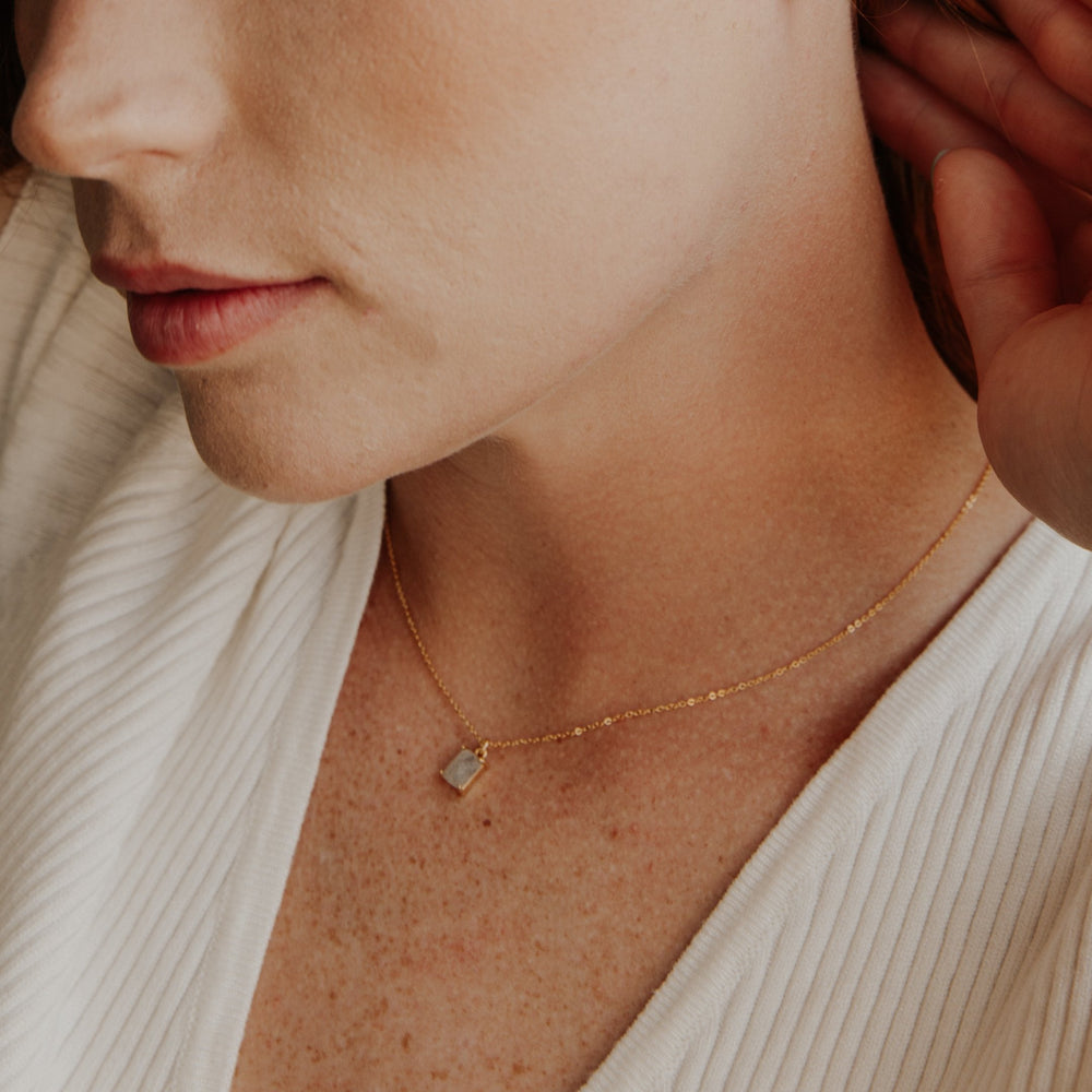 Labradorite Emerald Necklace - Necklaces -  -  - Azil Boutique