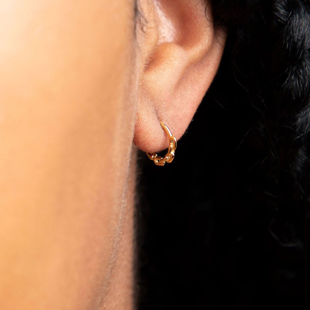 SALE - Chain Link Huggies - Earrings -  -  - Azil Boutique