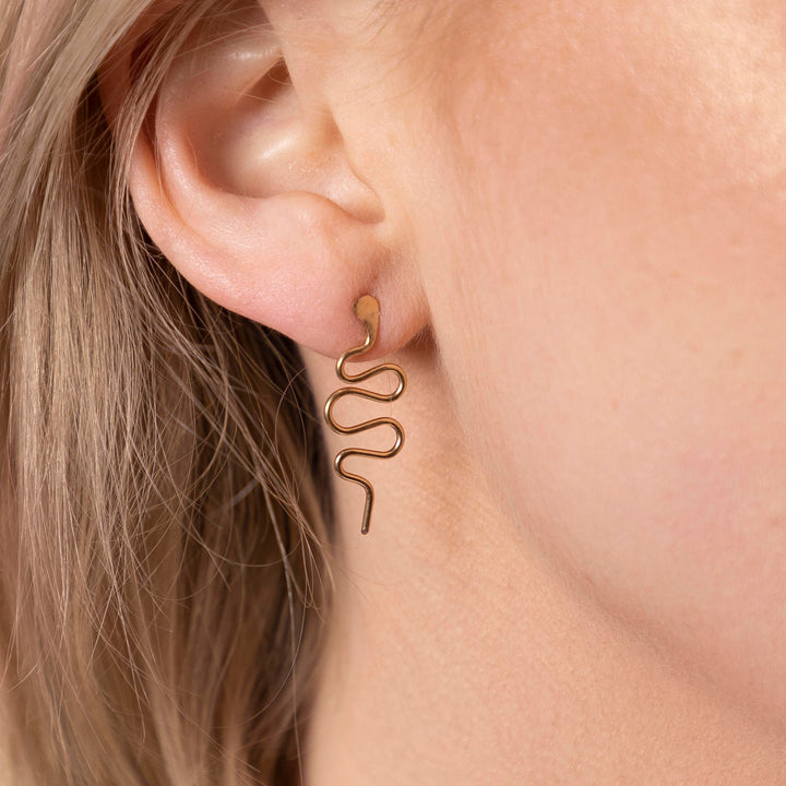 Snake Drop Studs - Earrings -  -  - Azil Boutique
