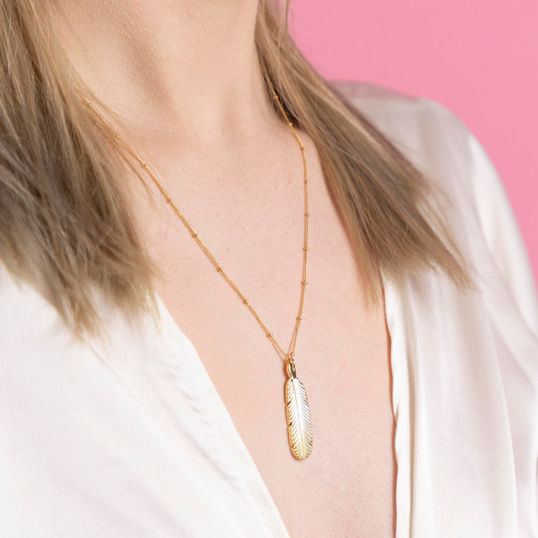 SALE - Feather Stone Necklace (more colors) - Necklaces -  -  - Azil Boutique