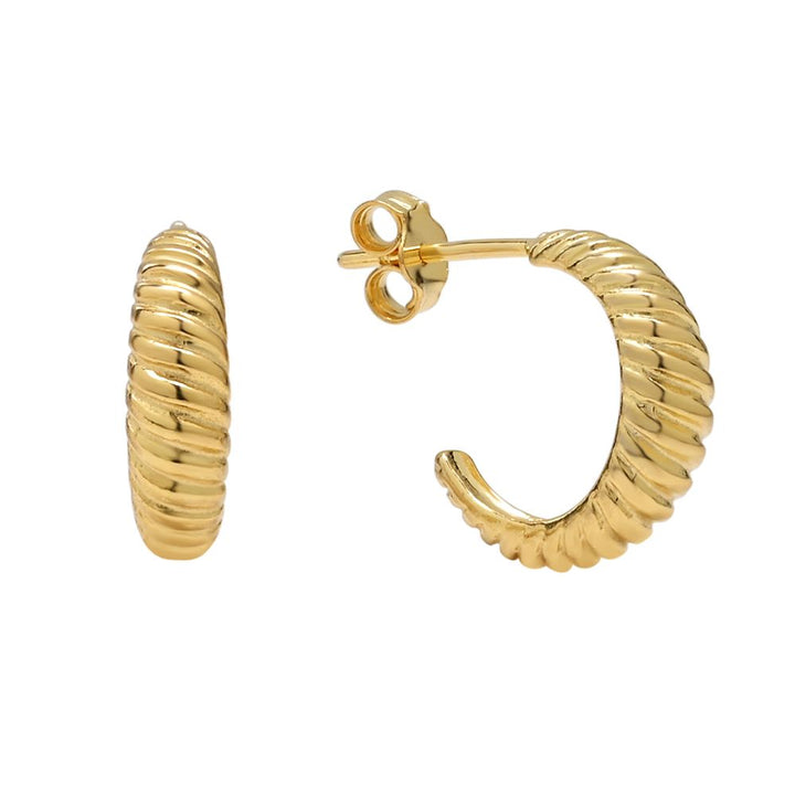 Spiral Huggie Studs - Earrings -  -  - Azil Boutique