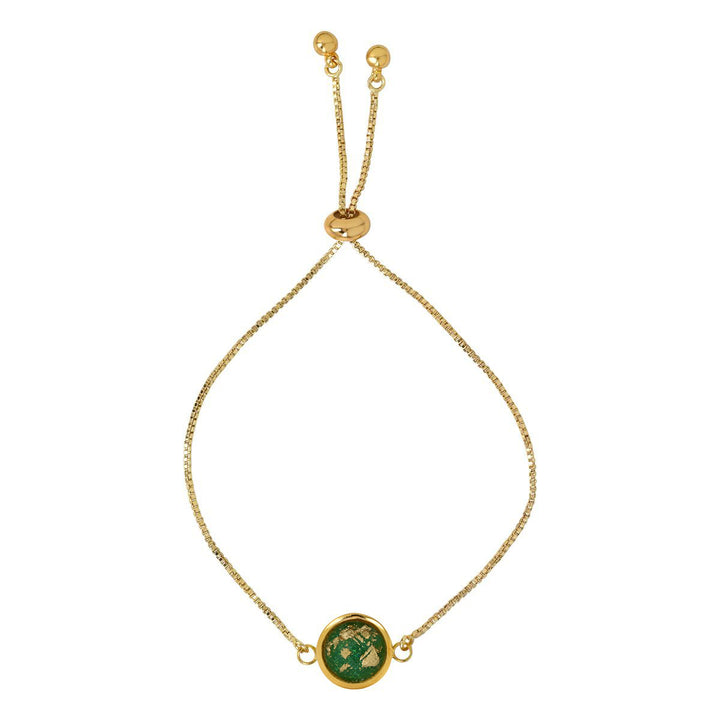 Adjustable Gold Fleck Resin Bracelet - Bracelets - Emerald - Emerald - Azil Boutique