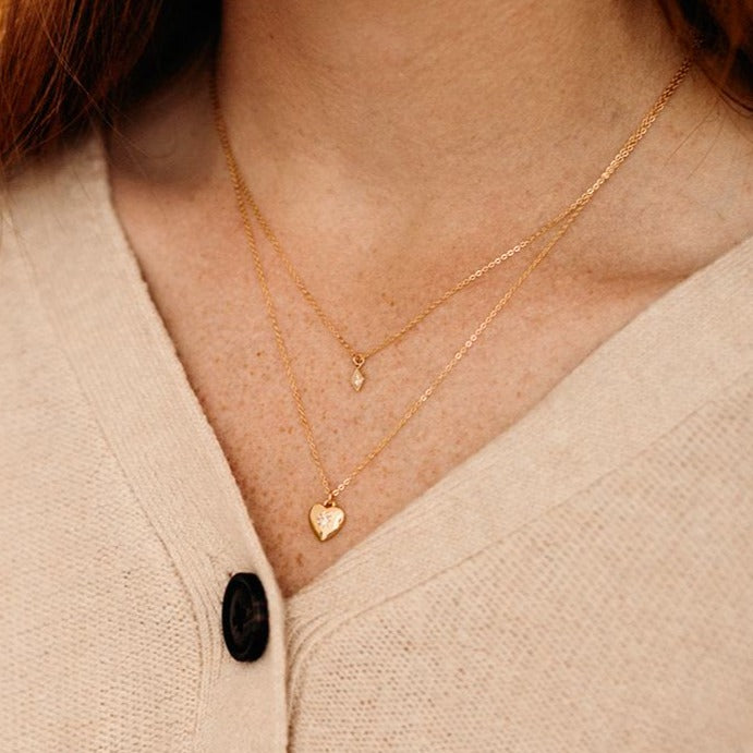 Tiny CZ Diamond Necklace - Necklaces -  -  - Azil Boutique