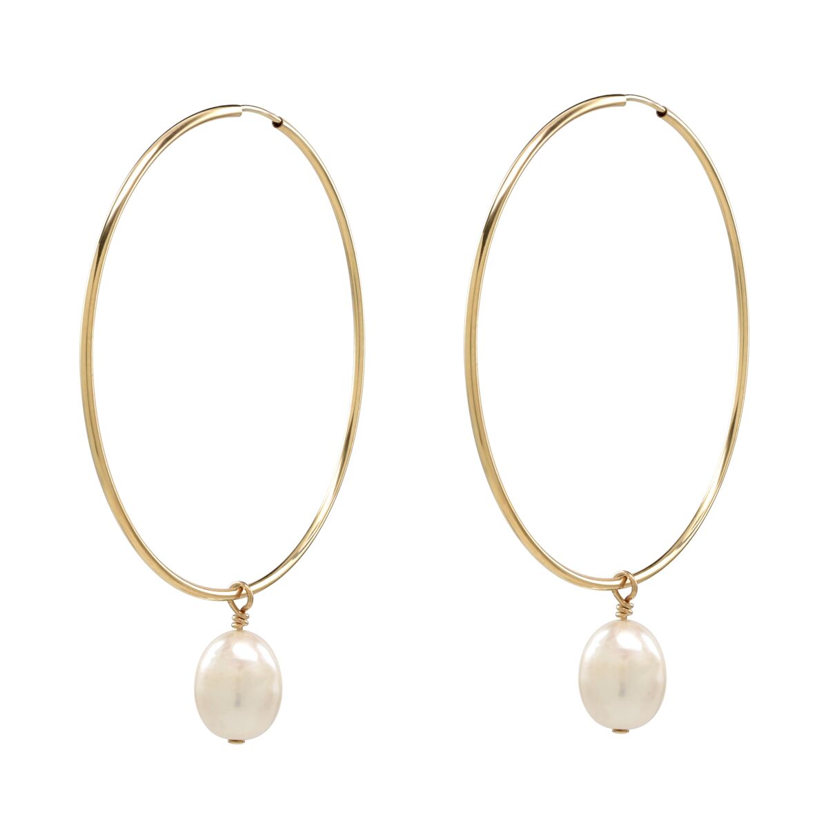 Detachable Pearl Hoop Earrings