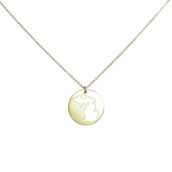 SALE - State Outline Necklace - Necklaces - Gold - Gold / MI - Azil Boutique