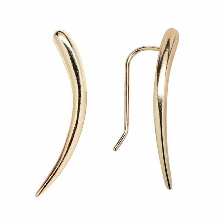 SALE - Curved Ear Crawler - Earrings - Gold - Gold / Left - Azil Boutique