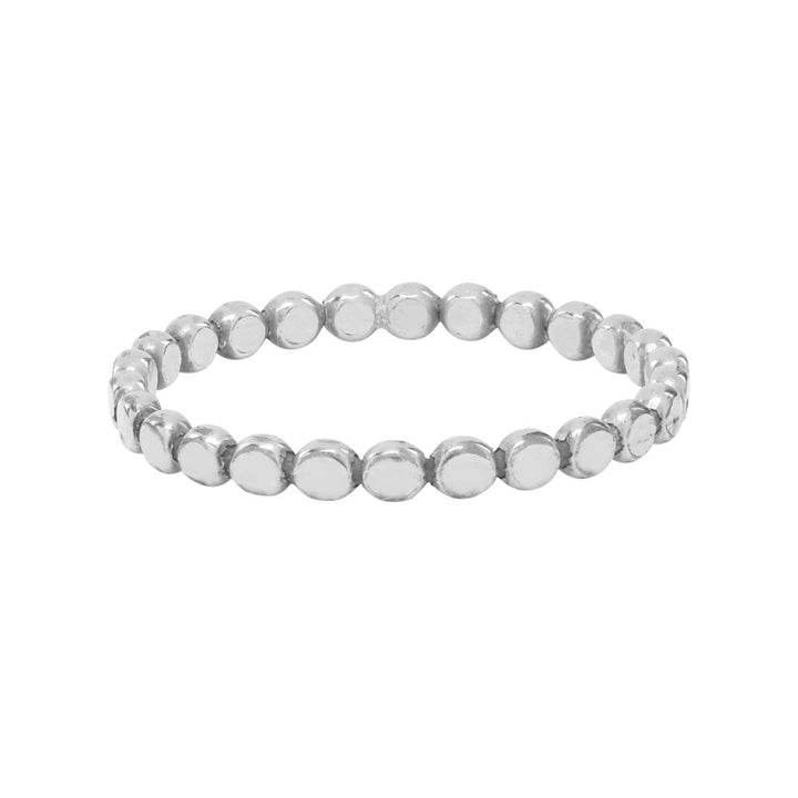 Beaded Stacking Ring - Rings - Flat - Flat / Silver / 4 - Azil Boutique