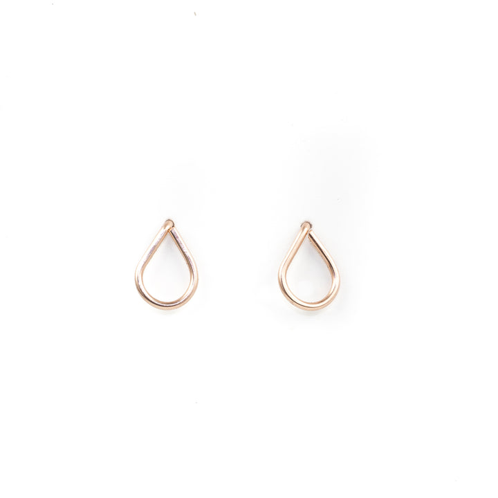 Teardrop Wirewrapped Studs - Earrings - Rose Gold - Rose Gold / Extra Small - Azil Boutique