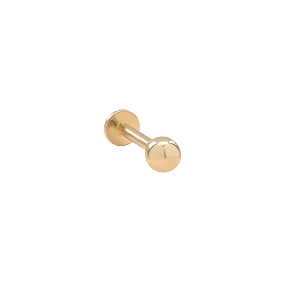 14k Sphere Flat Back Earring - Earrings - Gold - Gold / Small - Azil Boutique