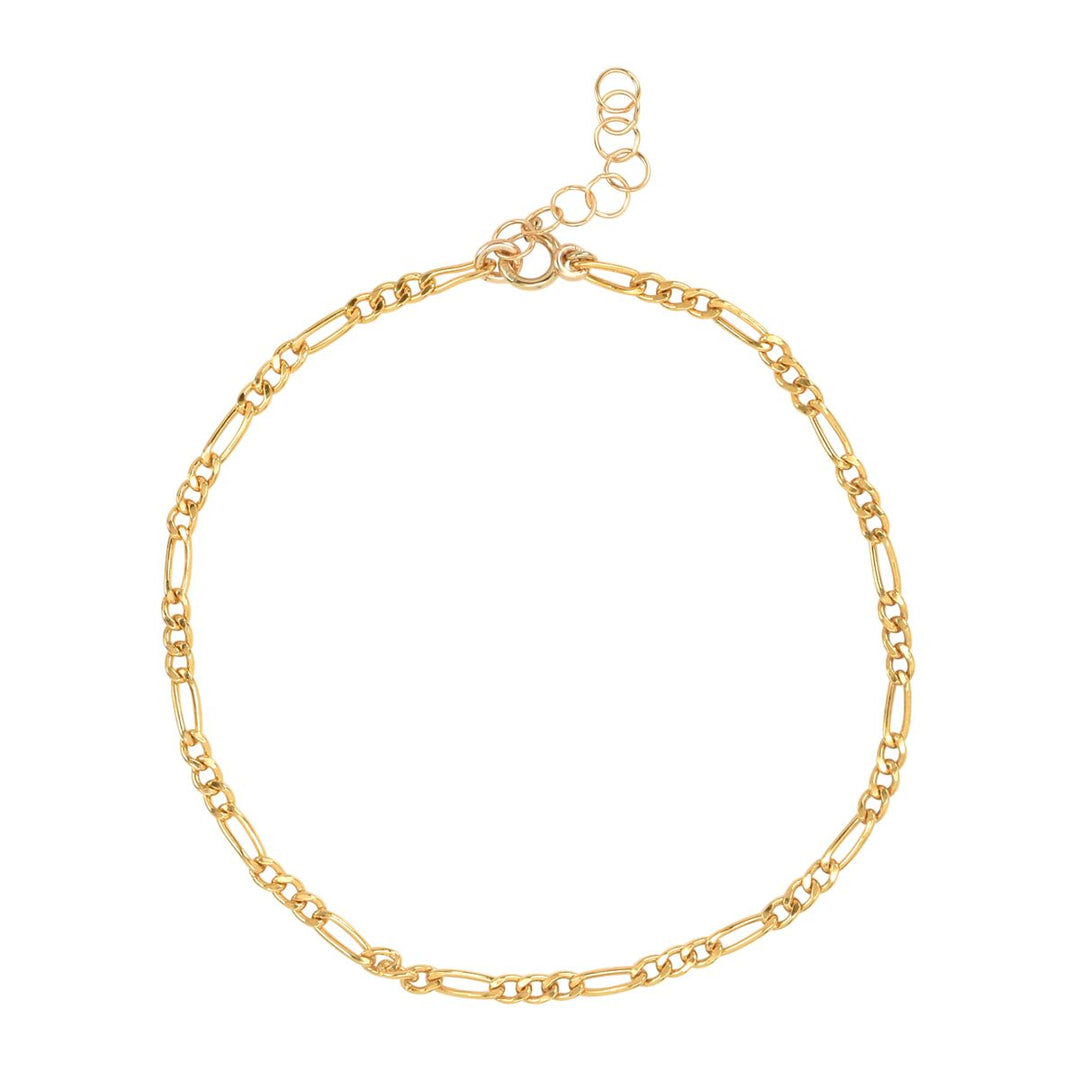 Figaro Chain Link Anklet - Bracelets - Gold - Gold / 8" - Azil Boutique