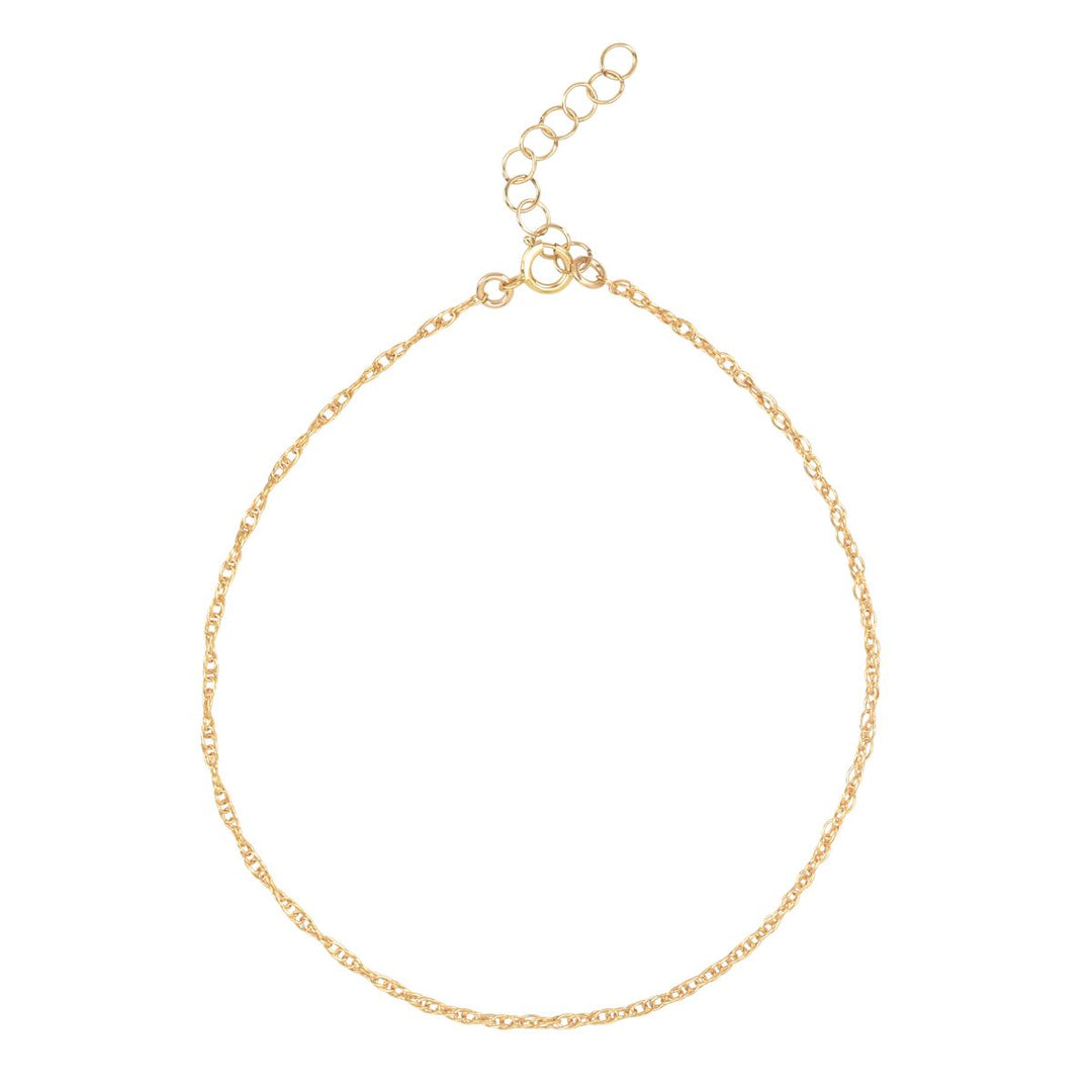 Rope Chain Anklet - Bracelets - Gold - Gold / 8" - Azil Boutique