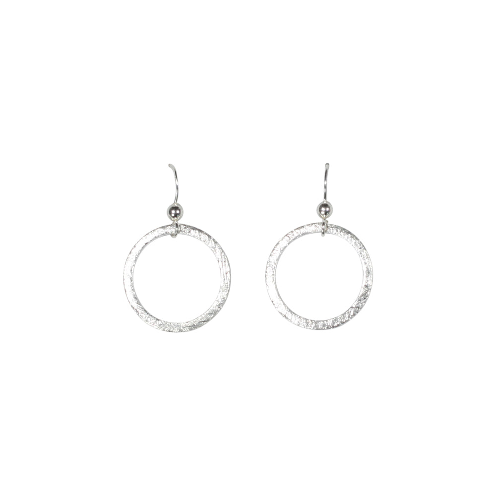 SALE - Brushed Hoop Earring - Earrings - Silver - Silver / Medium - Azil Boutique