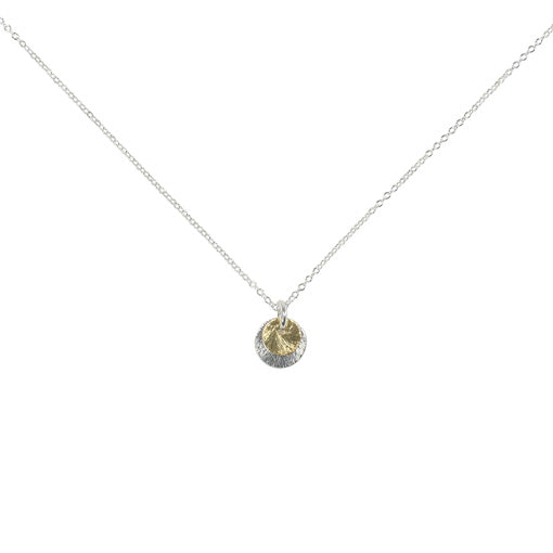 SALE - 2-Tone Brushed Disc Necklace - Necklaces - X-Small/Small - X-Small/Small / Gold & Silver Discs/ Silver Chain - Azil Boutique