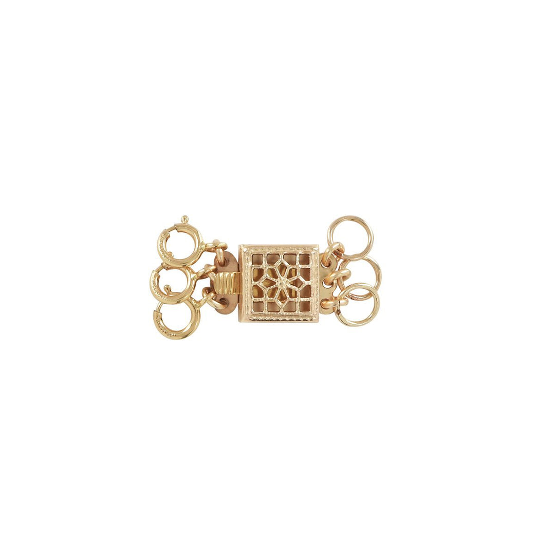 Ornate Square No Tangle Clasp - Necklaces - Gold - Gold / Triple - Azil Boutique