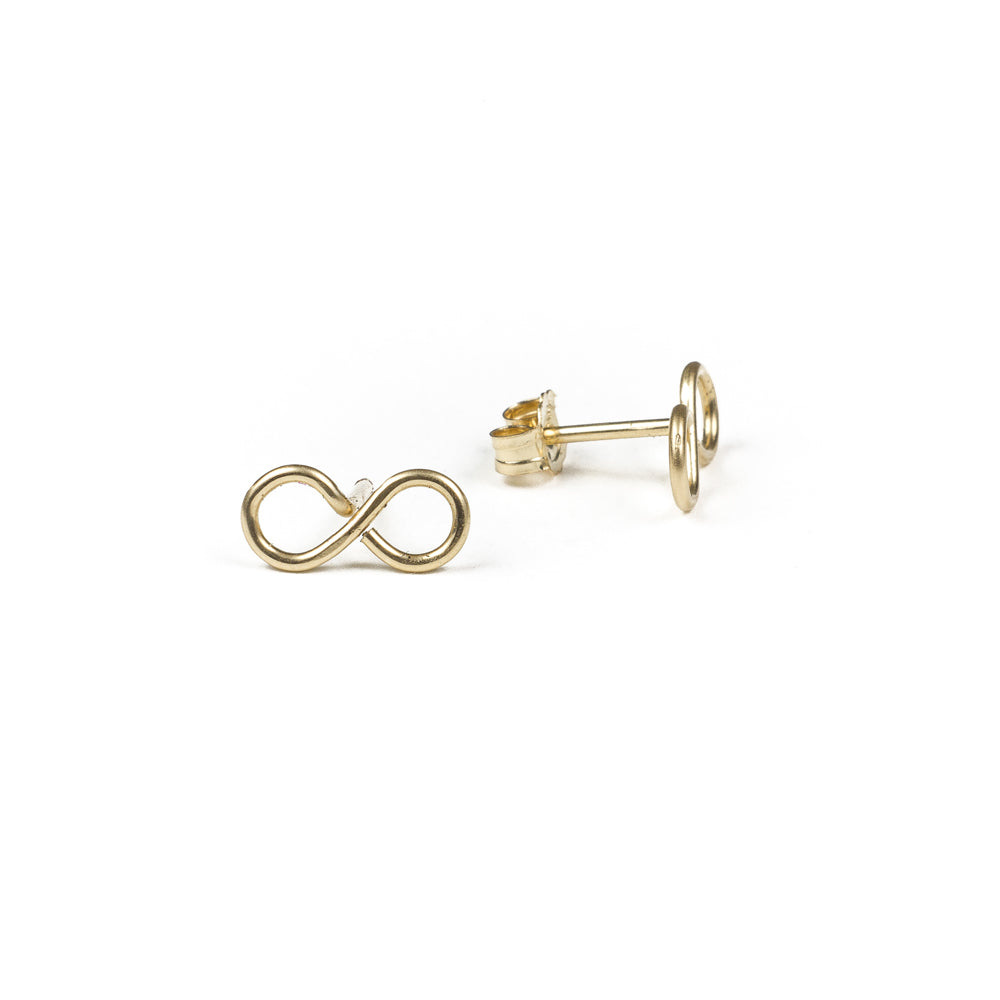 Infinity Wirewrapped Studs - Earrings - Gold - Gold - Azil Boutique