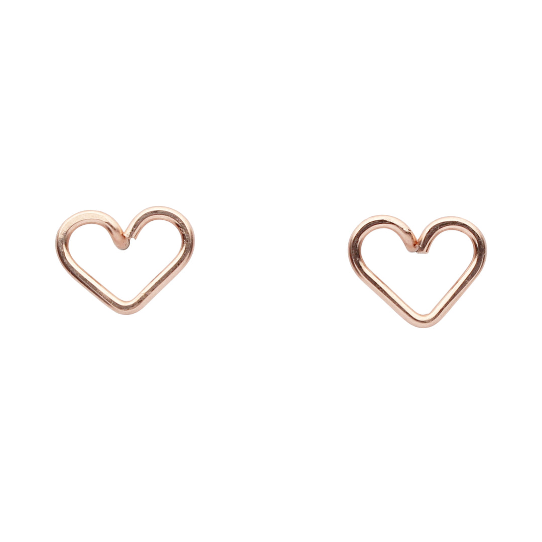 Heart Wirewrapped Studs - Earrings - Rose Gold - Rose Gold - Azil Boutique