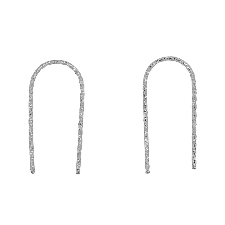 SALE - Diamond Cut Arc Earrings - Earrings - Silver - Silver / Medium - Azil Boutique