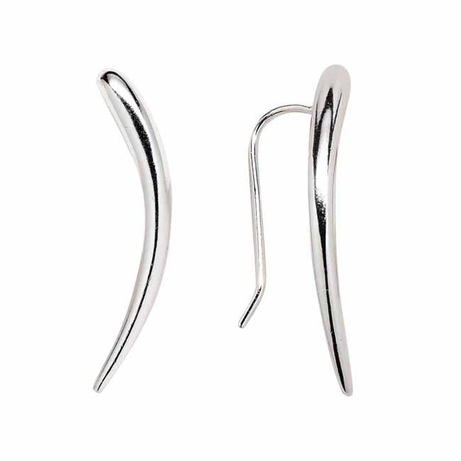SALE - Curved Ear Crawler - Earrings - Silver - Silver / Right - Azil Boutique